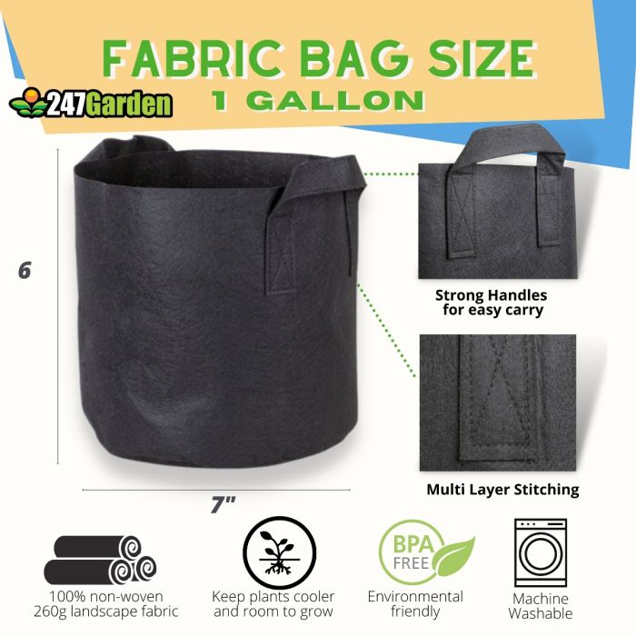 247Garden 1-Gallon Fabric Pot