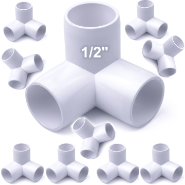 10-Pack 1/2 in. 3-Way SCH40 PVC Elbow Fittings ASTM SCH40 Furniture-Grade Connectors