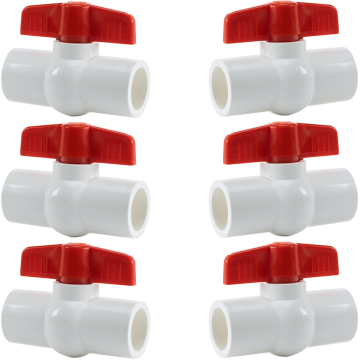 3/4 in. PVC Compact Ball Valve SxS Socket-Fitting ANSI ASTM for Sch40/80 Pipe Fittings 6-Pack