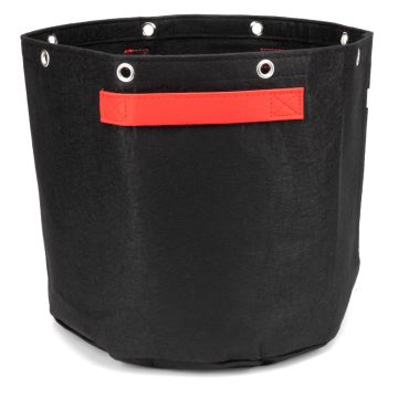 247Garden 7-Gallon Bonsai Training Fabric Pot W/ 8 Support Rings, 260GSM, Black Grow Bag w/Short Red Handles 12H x 13D