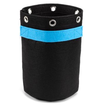 247Garden 1-Gallon Tall Bonsai Training Fabric Pot W/ 6 Support Rings, 260GSM, Black Grow Bag w/Short Blue Handles 9H x 6D