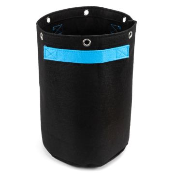 247Garden 3-Gallon Tall Bonsai Training Fabric Pot W/ 6 Support Rings, 260GSM, Black Grow Bag w/Short Blue Handles 12.5H x 8.5D