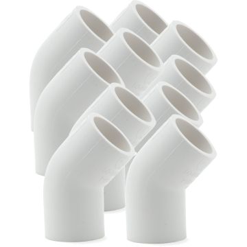 10-Pack 	 3/4 in. Schedule 40 PVC 45-Degree Elbow Fitting NSF Pipe Fitting SCH40 ASTM D2466