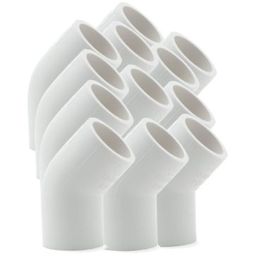 12-Pack 3/4 in. Schedule 40 PVC 45-Degree Elbow Fitting NSF Pipe Fitting SCH40 ASTM D2466