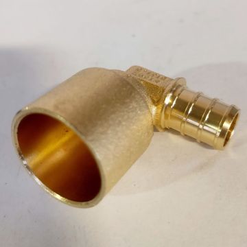 1/2 in. PEX-B x 3/4 in. Female Sweat Copper 90-Degree Elbow (Lead Free DZR Brass NSF F1807 PEX Crimp Fitting)