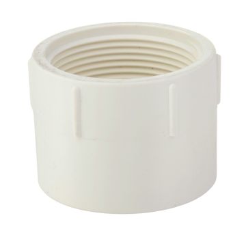 4 in. DWV PVC Female Adapter FIPT X Hub/Slip Fitting for Drain, Waste, and Vent ASTM D2665 NSF