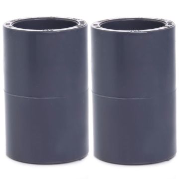 2-Pack 1 in. Schedule-80 PVC Couplings Slip/Straight/Socket Fittings NSF ASTM D2467