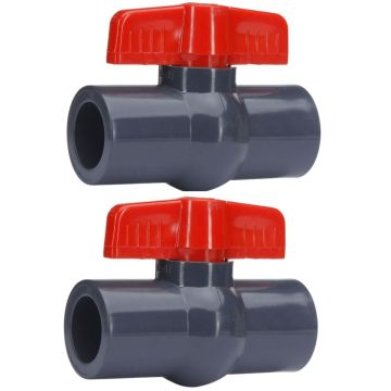 2-Pack 3/4 in. Heavy-Duty PVC Compact Ball Valves Socket-Type for SCH40/SCH80 Pipe Fitting