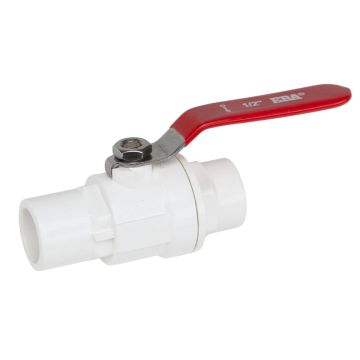 247Garden ERA 1/2 in. Two-Piece SCH40 PVC Chroming Ball Shut-Off Valve w/ Stainless Steel Handle