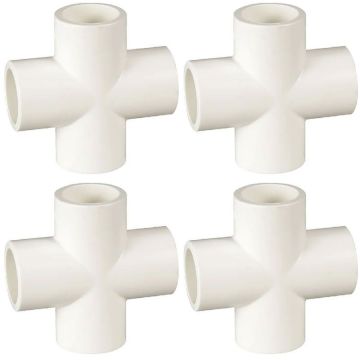 4-Pack 1/2 in. Cross Schedule-40 PVC Fittings NSF ASTM D2466 Plumbing-Grade