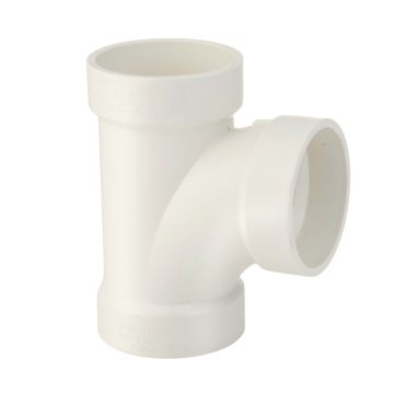 4 in. DWV Sanitary Tee Hub Drain Waste Vent PVC Fitting ASTM D2665 NSF