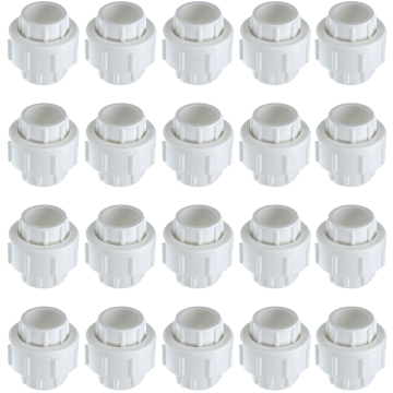 20-Pack 3/4 in. Schedule 40 PVC Unions w/ O-Ring Slip/Socket Pipe Fittings