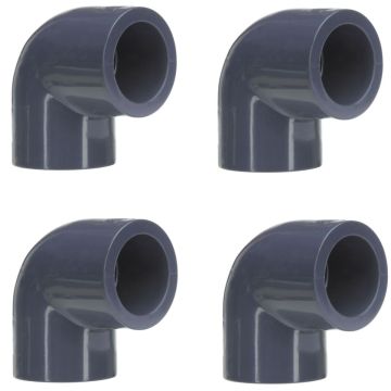 4-Pack 3/4 in. SCH-80 PVC 90-Degree Elbow Fittings NSF ASTM D2467 Slip/Socket