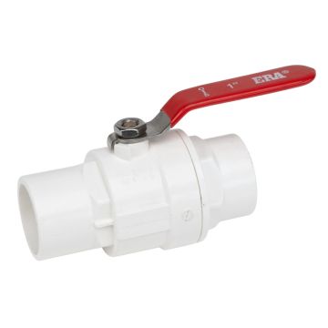 247Garden ERA 1 in. Two-Piece SCH40 PVC Chroming Ball Shut-Off Valve w/ Stainless Steel Handle