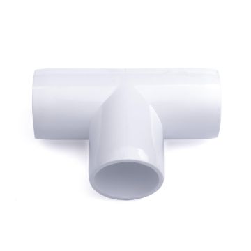 247Garden 1 in. PVC 3-Way Tee Fitting - ASTM SCH40 Furniture-Grade Connector