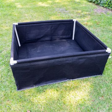 247Garden 3X3 PVC Frame Fabric Grow Bed/Raised Square Garden Bag (67-Gallon Black, Complete Kit)