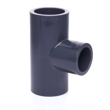 3/4 x 1/2 in. SCH80 PVC Reducing Tee 3-Way Fitting for Schedule-80 High Pressure Water/Chemical Pipes NSF ASTM ANSI