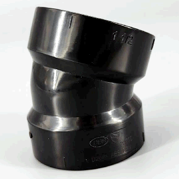 3 in. 22.5° ABS Steeet Elbow DWV Pipe Fitting 1/16 Bend Street x Hub NSF ASTM D2661