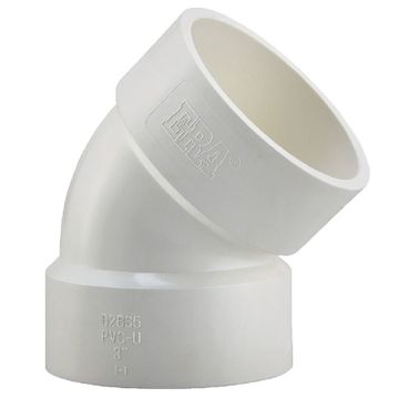 4" DWV 45° ELBOW Hub PVC Fitting ASTM D2665 NSF