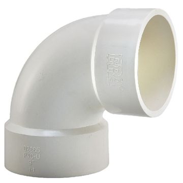 4" DWV 90-DEGREE ELBOW 1/4 Bend Hub PVC Fitting ASTM D2665 NSF