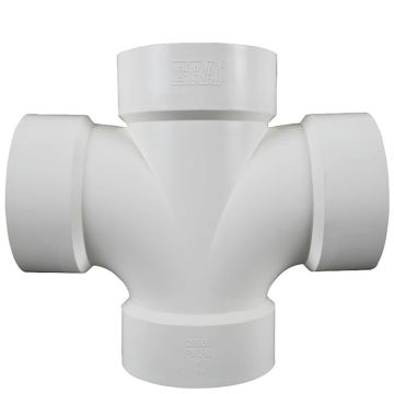 4" DWV CROSS PVC Fitting ASTM D2665 NSF