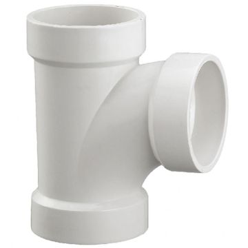 4"x 2" DWV REDUCING SANITARY TEE PVC FITTING ASTM D2665 NSF