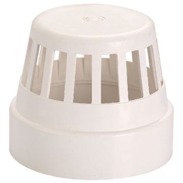 4" DWV TERMINATION VENT CAP PVC Pipe Fitting ASTM D2665 NSF