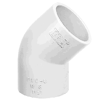 1 in. SCH40 PVC 45-Degree Elbow NSF Schedule-40 Pipe Fitting