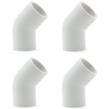 4-Pk 1/2 in. Schedule 40 PVC 45-Degree Elbows NSF/ASTM Pipe Fittings SCH40 ASTM D2466