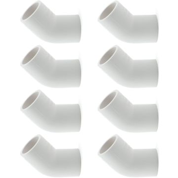 8-Pk 1/2 in. Schedule 40 PVC 45-Degree Elbows NSF/ASTM Pipe Fittings SCH40 ASTM D2466