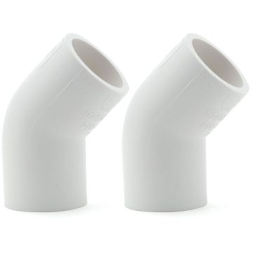 2-Pack 1" 45-Degree SCH-40 PVC Fittings, Plumbing Grade NSF-PW UPC ASTM ANSI D2466