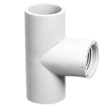 1 in. SCH40 PVC Female-Threaded Tee 3-Way NSF Schedule-40 Pipe Fitting