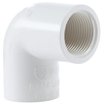 1-1/4 in. SCH40 PVC 90-Degree Female-Threaded Elbow SCH40 Pipe Fitting NSF ASTM D2466 1.25" Socket x FPT