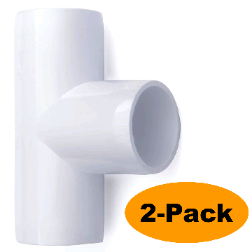 2-Pack 3/4 in. PVC Tee ASTM SCH40 Furniture-Grade Fittings