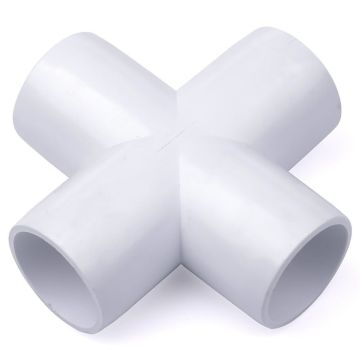 247Garden 1/2 in. PVC 4-Way Cross Fitting - ASTM SCH40 Furniture-Grade