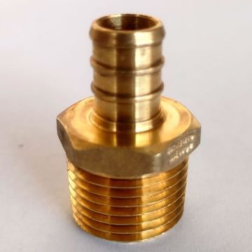 1/2 in. PEX-B Barb x 1/2 in. Male Pipe Thread MPT Adapter (Lead Free Brass DZR NSF-Listed F1807)