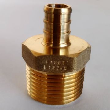 1/2 in. PEX-B Barb x 3/4 in. Male Pipe Thread MPT Adapter (Lead Free DZR Brass NSF-Listed F1807 Crimp Fitting)