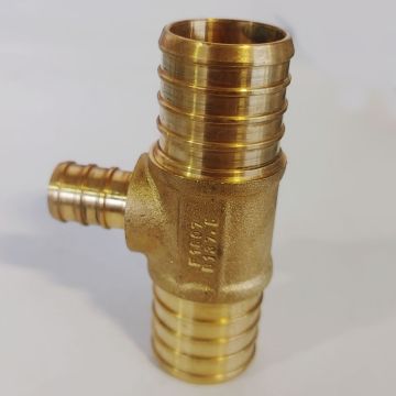 1 x 1 x 1/2 in. PEX-B Reducing Tee (Lead Free DZR Brass NSF F1807 PEX Crimp Fitting)