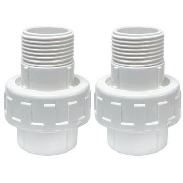 2-Pk 3/4 in. Sch-40 PVC Male Unions w/ O-Ring Slip/Socket Pipe Fittings ASTM D2466 F1970 FS USA