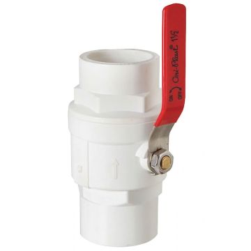 247Garden ERA 3/4 in. Two-Piece SCH40 PVC Chroming Ball Shut-Off Valve w/ Stainless Steel Handle