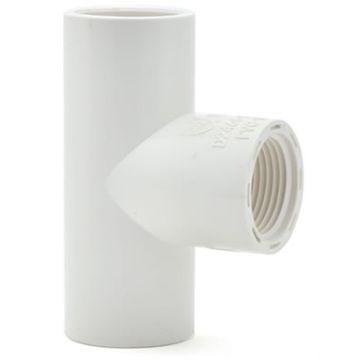 2 in. Schedule 40 PVC Female-Threaded Tee 3-Way Pipe Fitting8 Plumbing-Grade NSF SCH40 ASTM D2466 2"