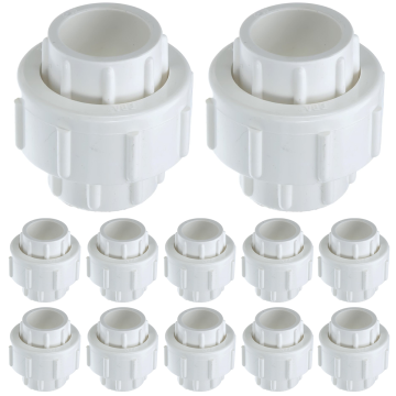12-Pack 3/4 in. Schedule 40 PVC Unions w/ O-Ring Slip/Socket Pipe Fitting