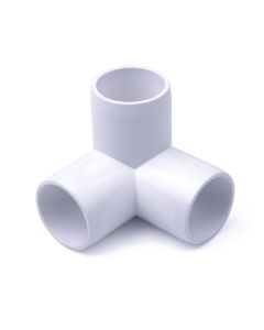 247Garden 1 in. PVC 3-Way Elbow/Corner Fitting - ASTM SCH40 Furniture-Grade Connector