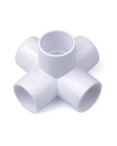 247Garden 1-1/4 in. PVC 5-Way PVC Elbow Fitting - ASTM SCH40 Furniture-Grade Connector