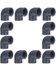 12-Pack 3/4 in. SCH-80 PVC 90-Degree Elbow Fittings NSF ASTM D2467 Slip/Socket