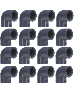 16-Pack 3/4 in. SCH-80 PVC 90-Degree Elbow Fittings NSF ASTM D2467 Slip/Socket