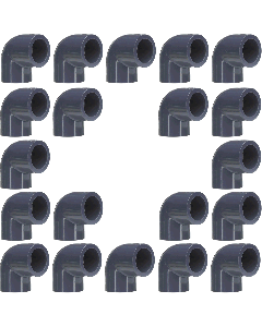 20-Pack 3/4 in. SCH-80 PVC 90-Degree Elbow Fittings NSF ASTM D2467 Slip/Socket