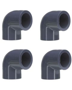 4-Pack 3/4 in. SCH-80 PVC 90-Degree Elbow Fittings NSF ASTM D2467 Slip/Socket