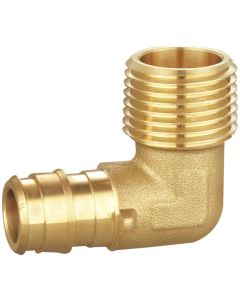 1/2 in. PEX-A x 1/2 in. NPT Male Thread Elbow (NSF Lead Free Brass F1960 PEX Cold Expansion Fitting)