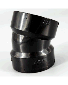 1-1/2 in. 22.5° ABS Elbow 1/16 Bend DWV Pipe Fitting NSF ASTM D2661 Hub x Hub